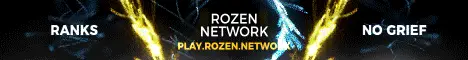Banner image for server: Rozen Network | Towny - mcMMO - Economy - Jobs - Friendly Staff |